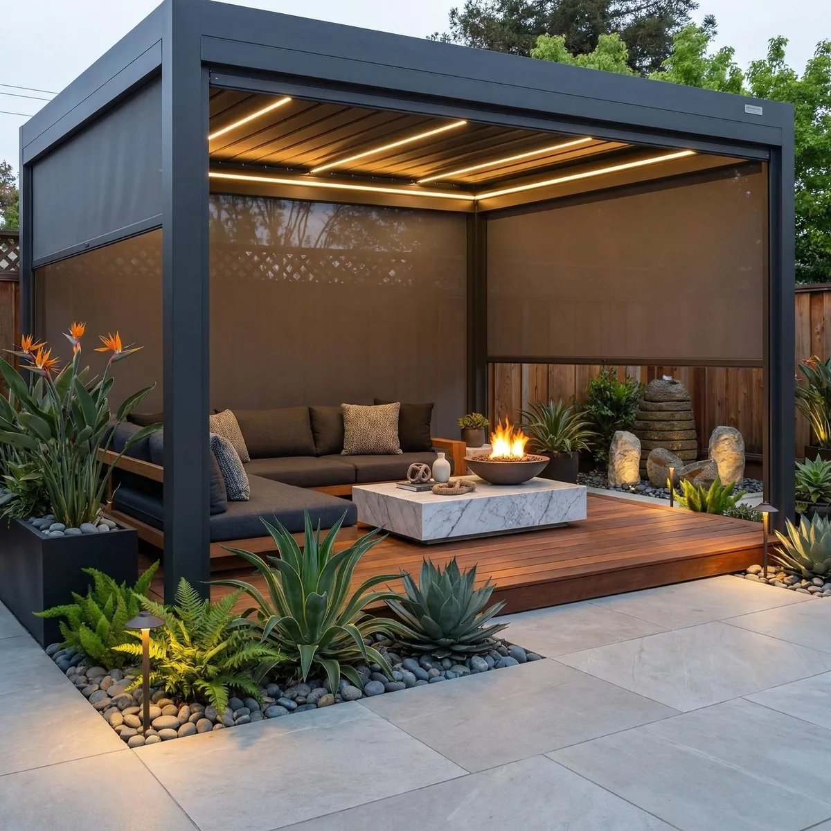 Modern Southern California outdoor living space